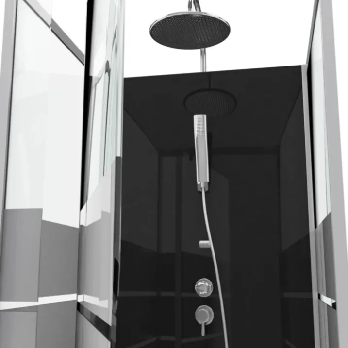 Cabine de douche carrée avec verre sérigraphié