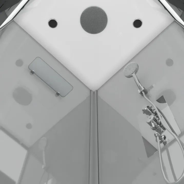 Cabine de douche carrée à bandes laquées