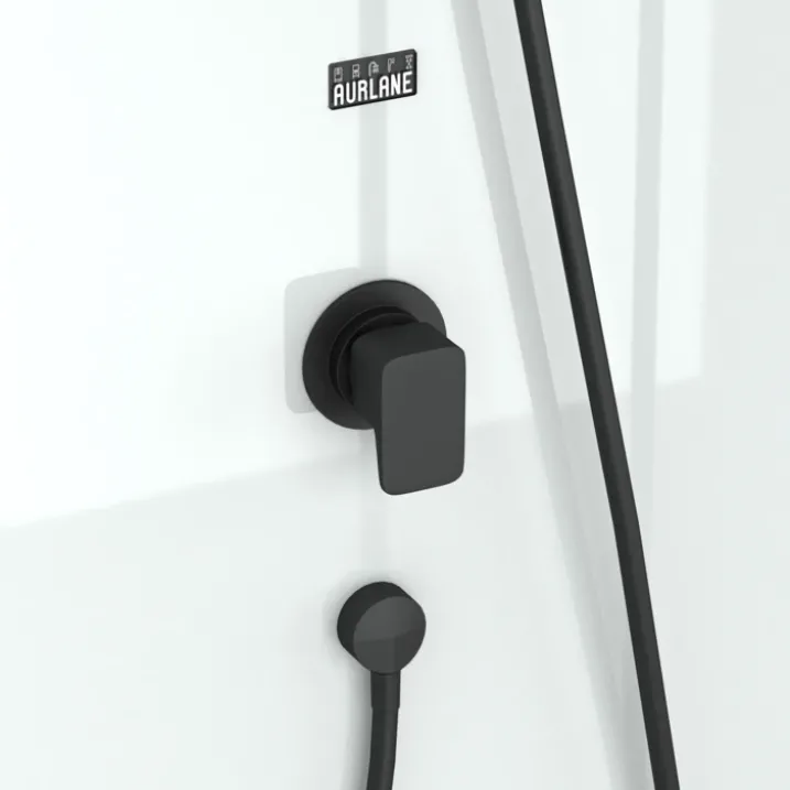 Cabine de douche carrée minimaliste style contemporain