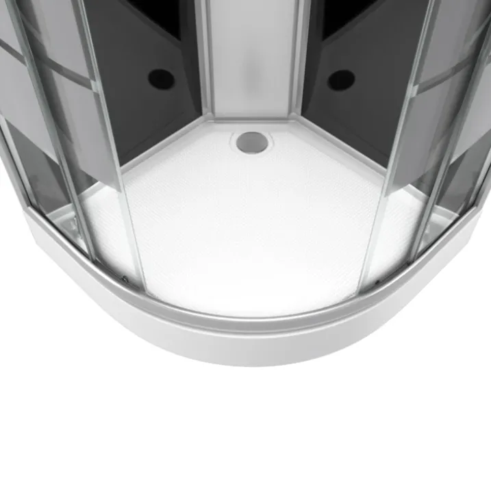 Cabine de douche 1/4 de cercle avec portes coulissantes