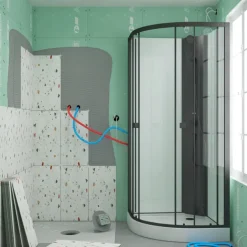 Cabine de douche 1/4 de cercle minimaliste style contemporain