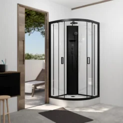 Cabine de douche 1/4 de cercle style contemporain
