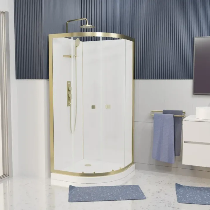 Cabine de douche design doré en aluminium