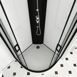 Cabine de douche en 1/4 de cercle