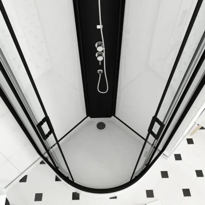Cabine de douche en 1/4 de cercle