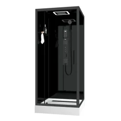 Cabine de douche hydromassante porte pivotante et panneau de contrôle tactile