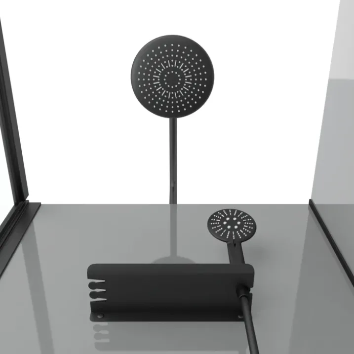 Cabine de douche rectangulaire avec receveur bas et porte coulissante