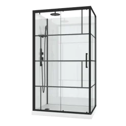 Cabine de douche rectangulaire portes coulissantes graphique