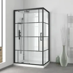 Cabine de douche rectangulaire portes coulissantes graphique