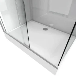 Cabine de douche rectangulaire à bandes laquées