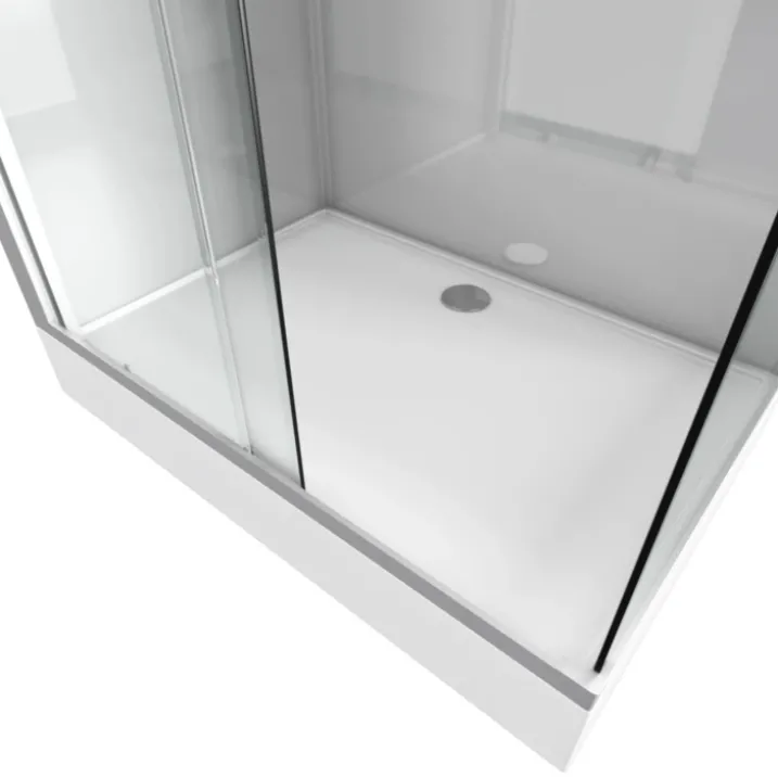 Cabine de douche rectangulaire à bandes laquées