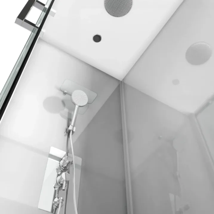 Cabine de douche rectangulaire à bandes laquées