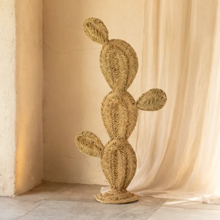 Cactus décoratif en paille XL