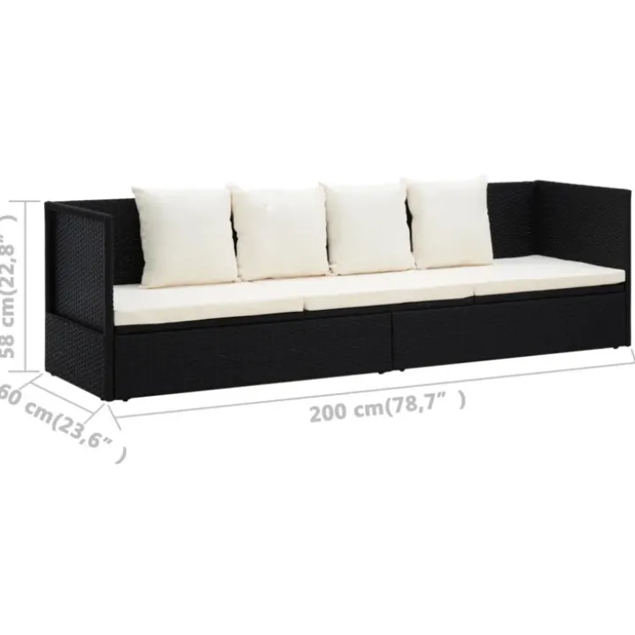 Canapé de jardin avec coussin et oreillers