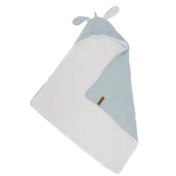 Cape de bain en gaze de coton avec oreilles de lapin
