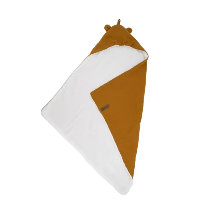 Cape de bain en gaze de coton avec oreilles d'ourson