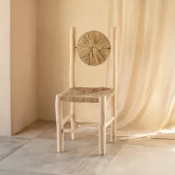 Chaise bois dossier rond