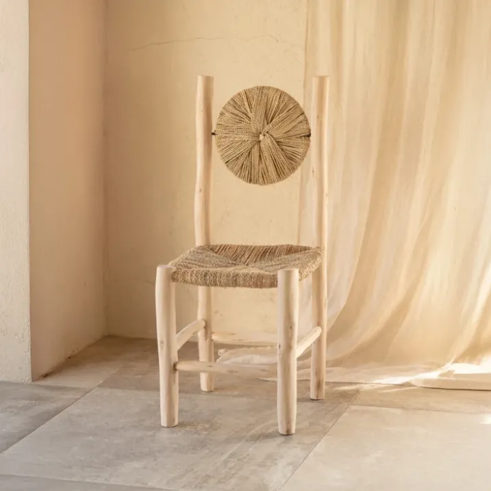 Chaise bois dossier rond