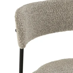Chaise de bar en métal et tissu bouclette