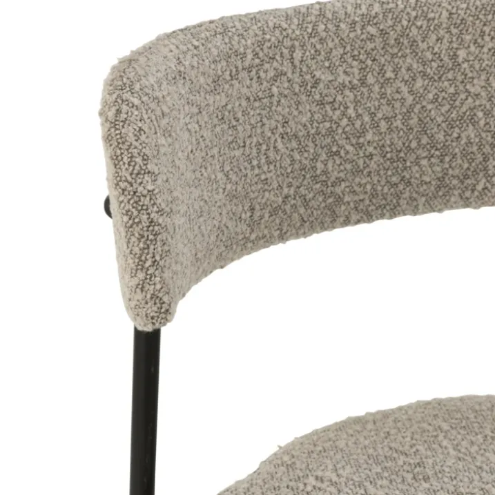 Chaise de bar en métal et tissu bouclette
