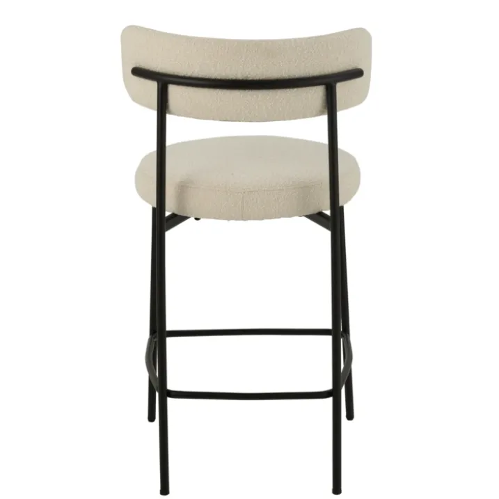 Chaise de bar en métal et tissu bouclette