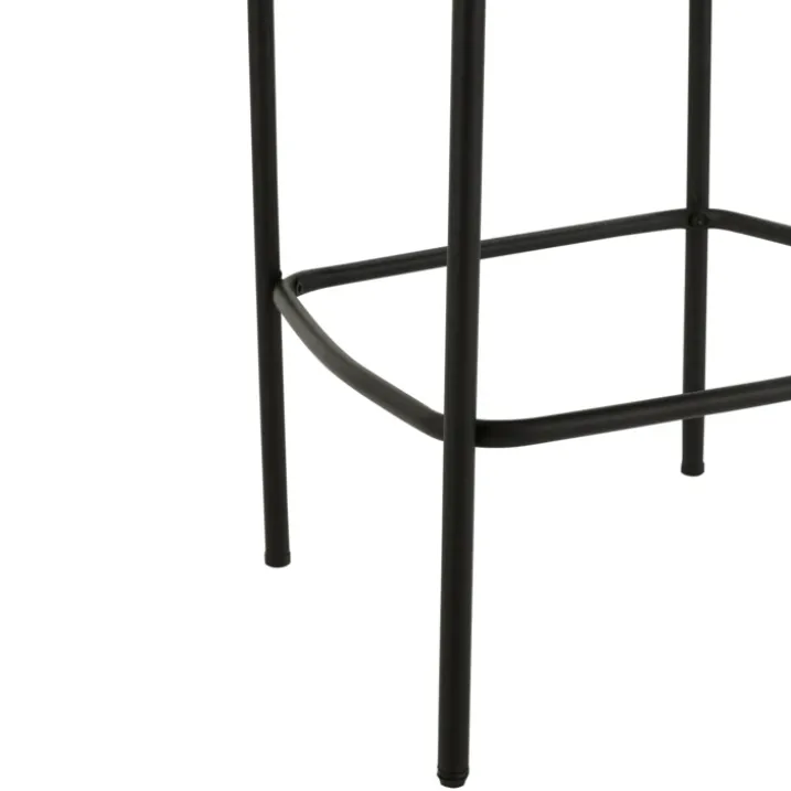 Chaise de bar en métal et tissu bouclette