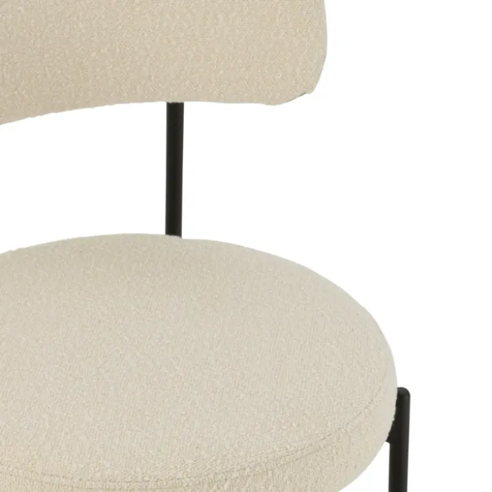 Chaise de bar en métal et tissu bouclette