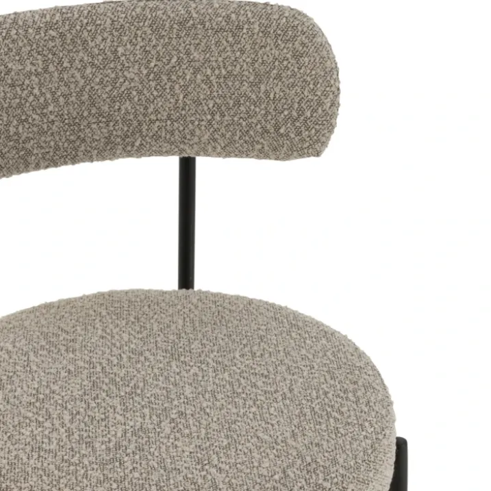 Chaise de bar en métal et tissu bouclette