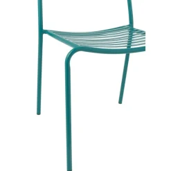 Chaise de jardin en métal avec dossier à lattes