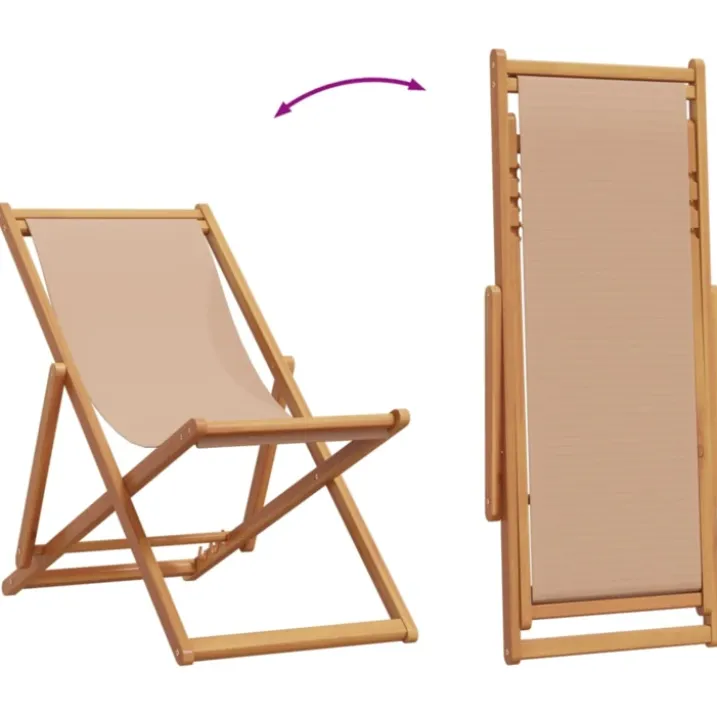 Chaise de plage pliante en bois avec dossier réglable