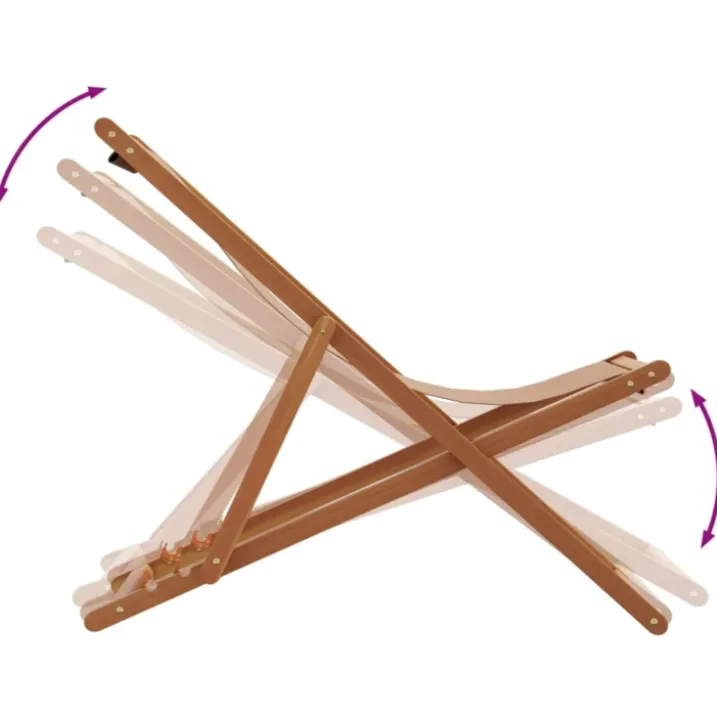 Chaise de plage pliante en bois avec dossier réglable