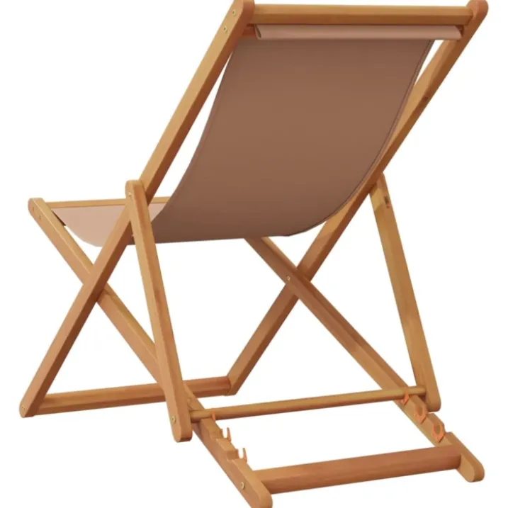 Chaise de plage pliante en bois avec dossier réglable