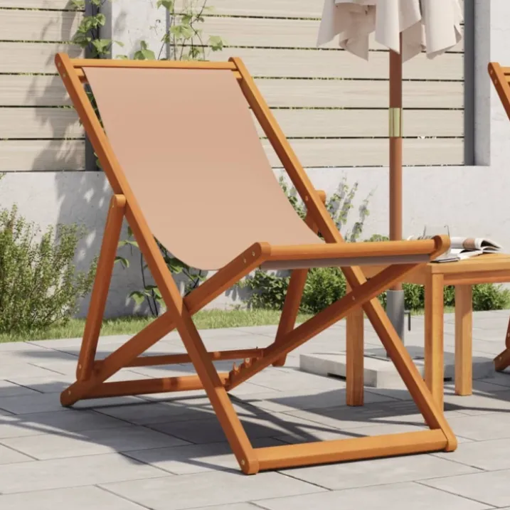 Chaise de plage pliante en bois avec dossier réglable