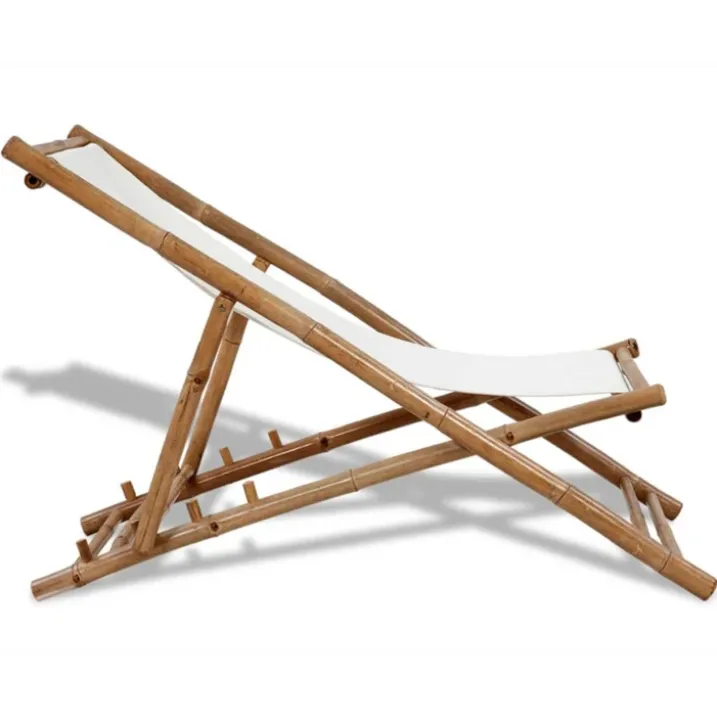 Chaise de terrasse en bambou et toile