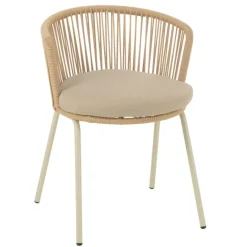Chaise extérieure design en acier et corde