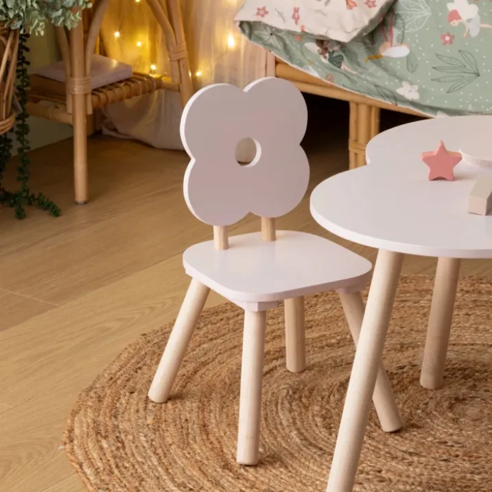 Chaise fleur rose pour enfant