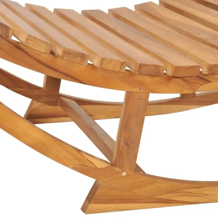 Chaise longue à bascule en teck
