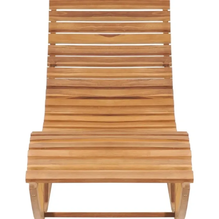 Chaise longue à bascule en teck