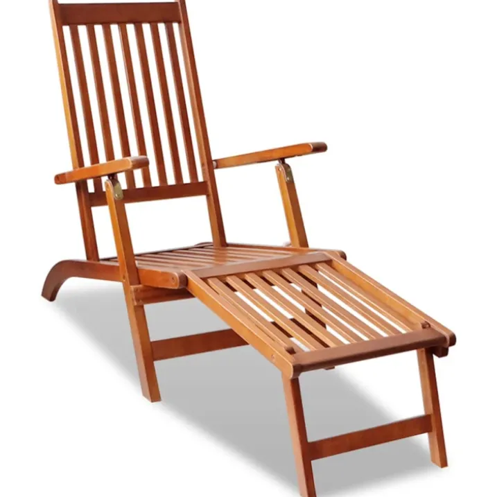 Chaise longue en bois d'acacia