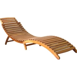 Chaise longue en bois d'acacia