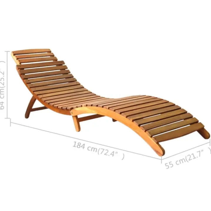 Chaise longue en bois d'acacia