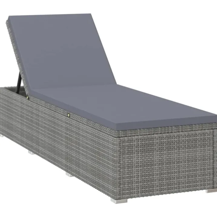 Chaise longue en résine tressée et coussin