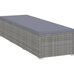 Chaise longue en résine tressée et coussin