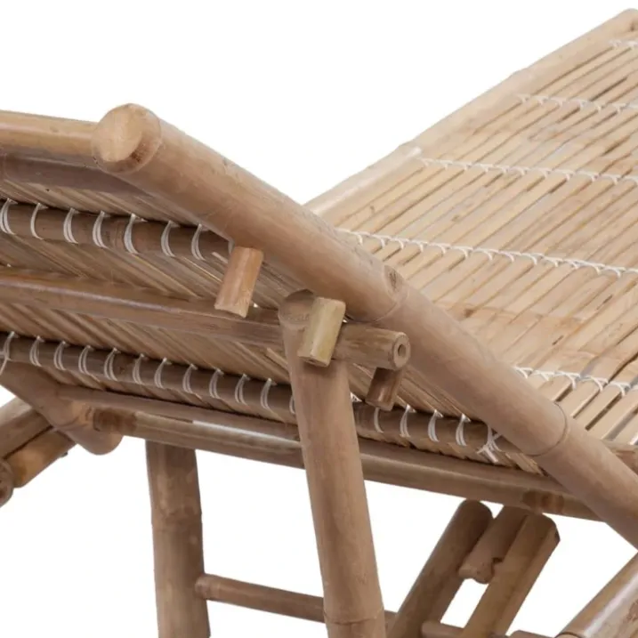 Chaise longue extérieure en bambou