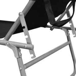 Chaise longue pliable avec auvent