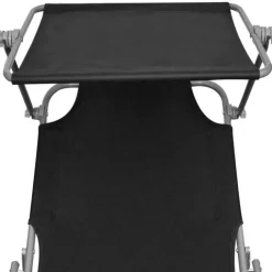 Chaise longue pliable avec auvent