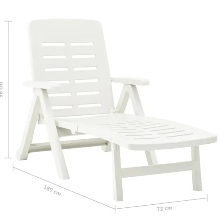 Chaise longue pliable unie