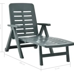 Chaise longue pliable unie