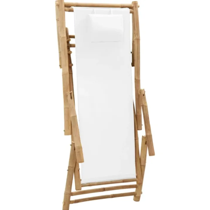 Chaise longue pliante en bambou