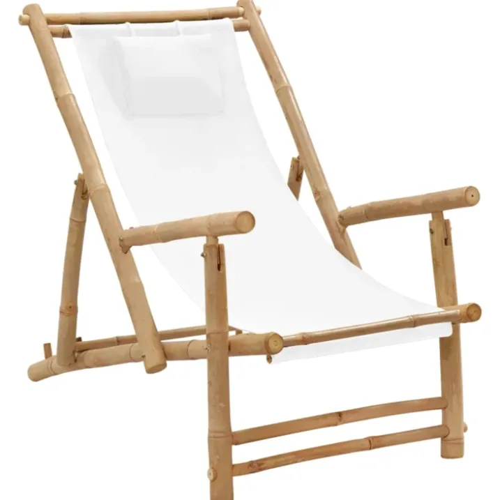 Chaise longue pliante en bambou
